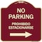 Signmission No Parking Prohibido Estacionarse W/ Left Arrow Heavy-Gauge Aluminum Sign, 18" x 18", BU-1818-23596 A-DES-BU-1818-23596 - alternate 1